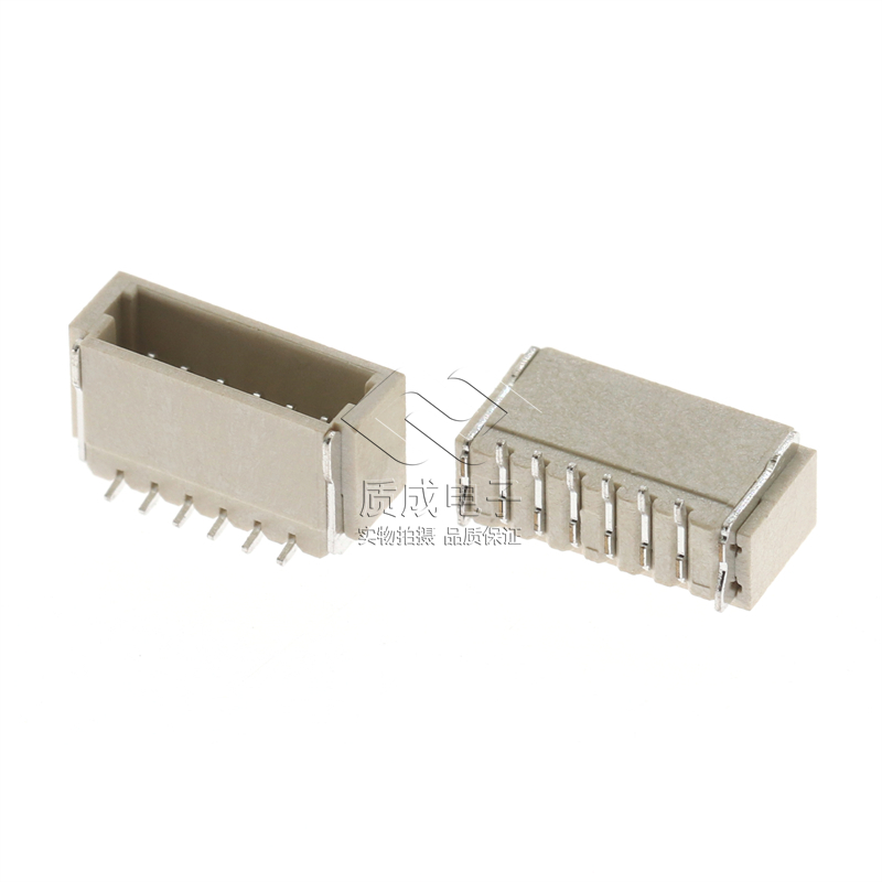 wafer連接器立式貼片針座1.0-6P刺破式接線端子LCP米色1.0-6A母座