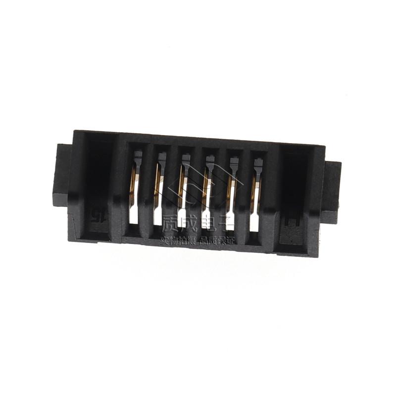 廠家直銷刀片電池連接器2.0mm-6Pin-母座 ZC-06P20LHL雙面帶柱