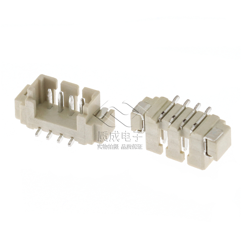 MX1.25-4P立貼針座LCP耐高溫1.25mm-4A米色貼片連接器立臥式編帶