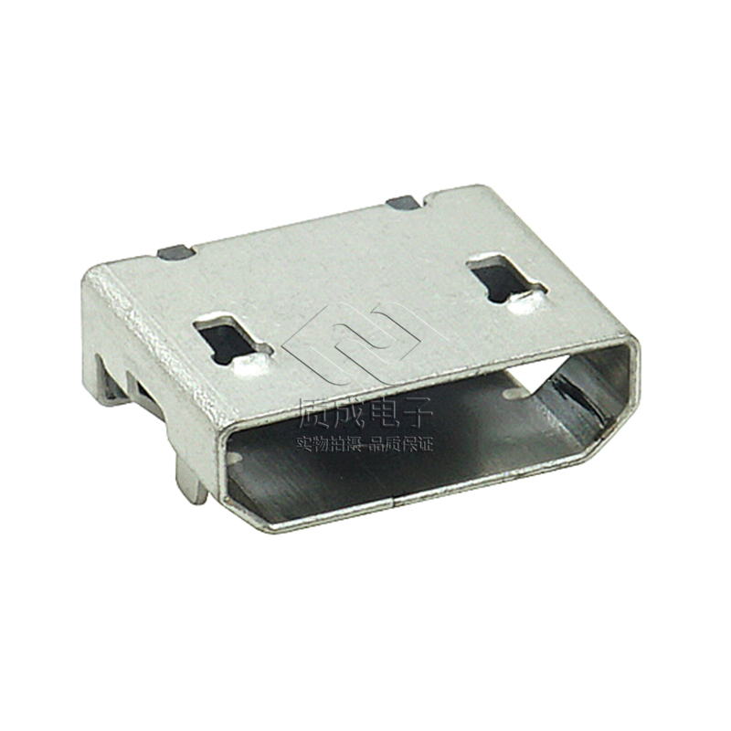 MICRO USB母座連接器 5P B型 TYPE 有焊腳有柱無導位