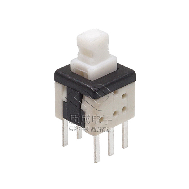 插件自鎖開關PB-22E6耐高溫PPA白色底座